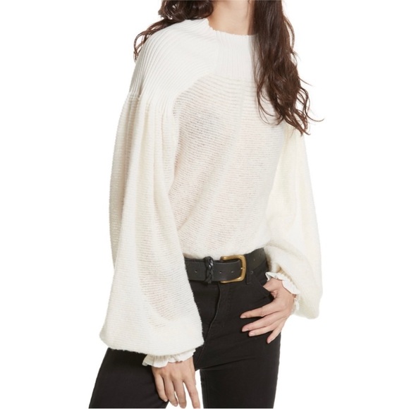Free People Elderflower Pullover Sweater in Off White - Picture 10 of 10